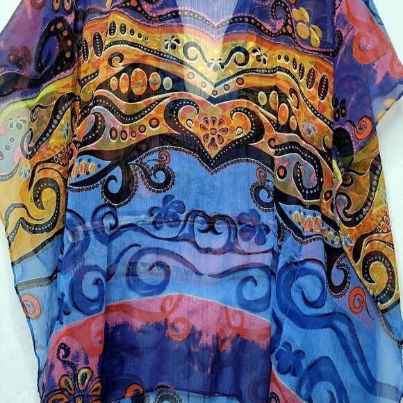 Zeugari Bohemian Silk Beach Cover Up Size Small - Picture 13 of 16